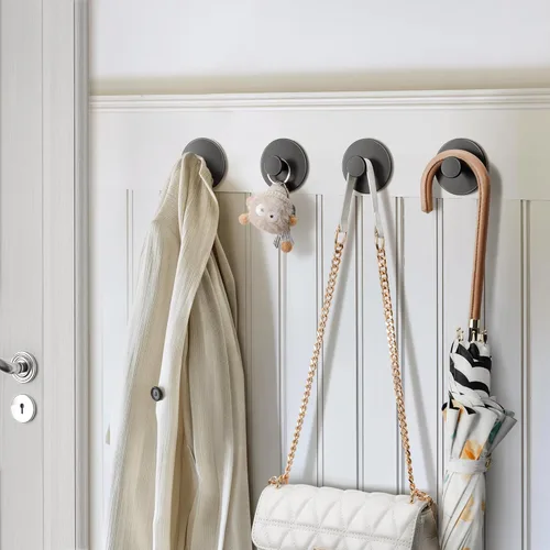 Miniatura 7 de bussdis Ganchos Multifuncionales para Toallas para Pared de Baño - Acero Inoxidable Extra Adhesivo, Soporta hasta 12 LB, Ganchos para Abrigos