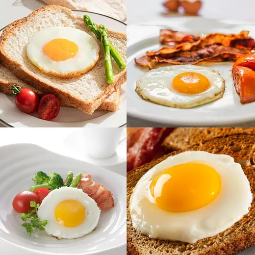 Miniatura 4 de Juego de anillos de huevo, moldes de silicona para huevos, anillos de huevo frito y anillo antiadherente para cocinar huevos, multicolor, paquete