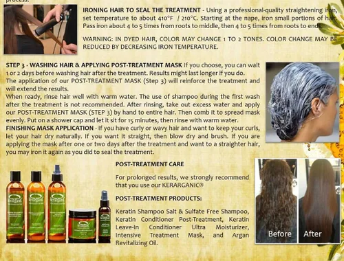 Miniatura 2 de KERARGANIC Set de tratamiento de queratina orgánica sin formaldehído (32 oz/32.0 fl oz), ingredientes naturales, elimina el encrespamiento, reduce