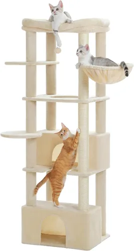 PEQULTI Árbol para gatos grandes de 68 pulgadas para gatos grandes, torre alta para gatos grandes de interior con percha superior extragrande [21 x