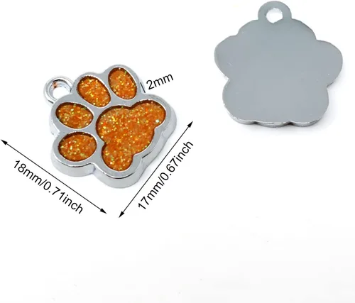 Miniatura 3 de Honbay 20 colgantes de aleación esmaltada con purpurina de oso cachorro y gatito, lindos animales, mascotas, gatos, perros, huellas de patas
