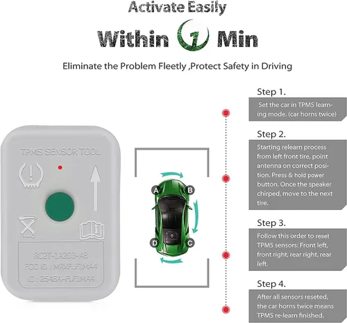 Miniatura 5 de JDIAG Herramienta de Sensor TPMS, Herramienta de Reaprendizaje TPMS para F150 Sensor de Reseteo Automático de TPMS Programación de Herramientas