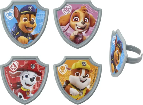 Miniatura 6 de DecoPac Paw Patrol Reporting For Duty Anillos, Decoraciones de cupcakes con Chase, Marshall, Skye y Rubble - Paquete de 24