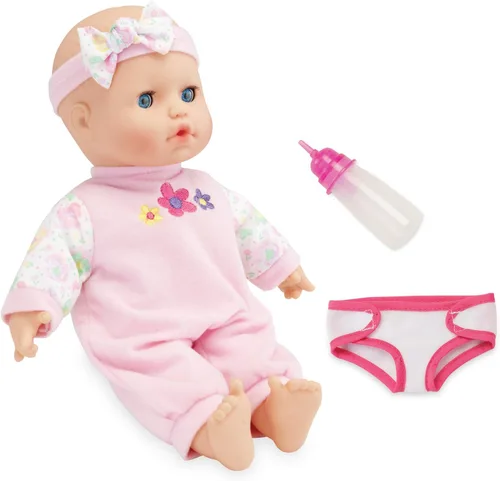 Kidoozie Sweetie Doll - Muñeca de cuerpo suave de 12 pulgadas con ojos abiertos y cerrados para edades de 12 meses en adelante, perfecta para