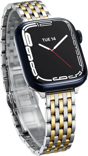 Miniatura 8 de Correa delgada y femenina para Apple Watch 11 10 Se 9 8 7 6 5 4 3, Correa metálica elegante para mujeres para Apple Watch 42mm 41mm 40mm 44mm 45mm