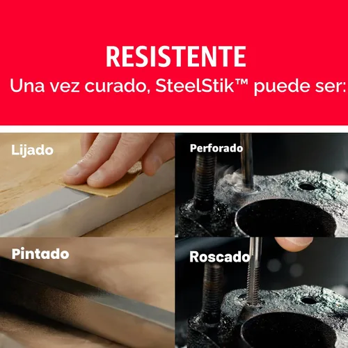Miniatura 6 de Masilla epóxica reforzada con acero de 2 onzas, de la marca J-B Weld SteelStik 8267