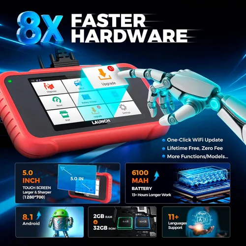 Miniatura 7 de LAUNCH Herramienta de diagnóstico del escáner CRP129E V2.0 Elite OBD2, 12 herramienta de escaneo de restablecimiento, AutoAuth FCA, lector de código