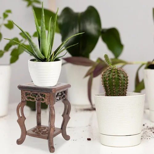 Miniatura 8 de Soporte de madera para plantas, soporte de exhibición para macetas, base para suculentas, mini taburete para interior y exterior, patio, balcón