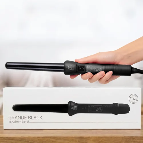 Miniatura 9 de Herstyler Grande - Varita rizadora de cerámica, voltaje dual de 1 pulgada para cabello largo y corto, iones negativos (negro)