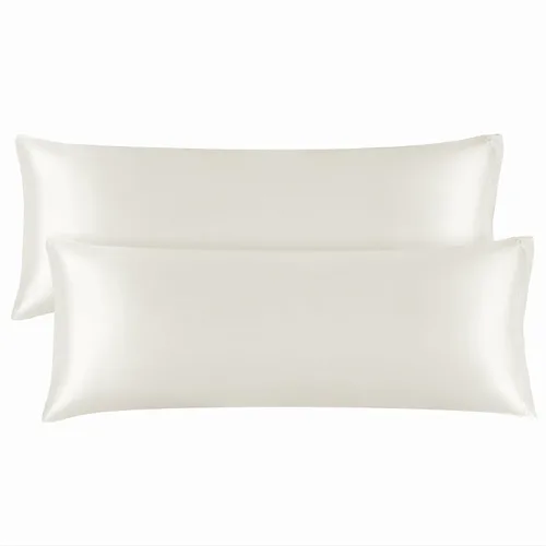 Miniatura 138 de Bedelite Funda de almohada de satén para el cuerpo, súper suave y refrescante, para el cabello y la piel, transpirable, sedosa y larga, 20 x 54 Rosa