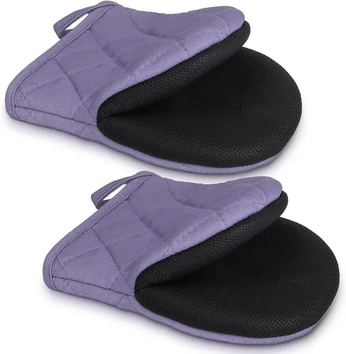 Miniatura 16 de 1 par de manoplas cortas para horno - Guantes de horno de silicona para cocina, resistentes a altas temperaturas de 500℉, mini manoplas