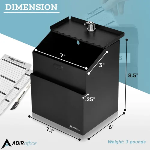 Miniatura 5 de Adir - Buzón de sugerencias de acero con cerradura. Blanco