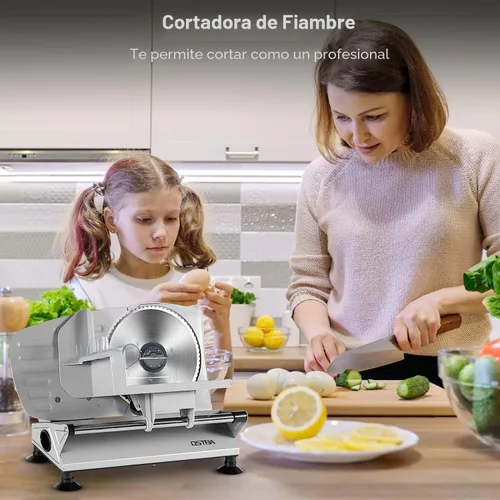 Miniatura 8 de OSTBA Máquina cortadora de carne para el hogar, cortadora eléctrica de alimentos con cuchillas extraíbles de acero inoxidable de 6.7 pulgadas