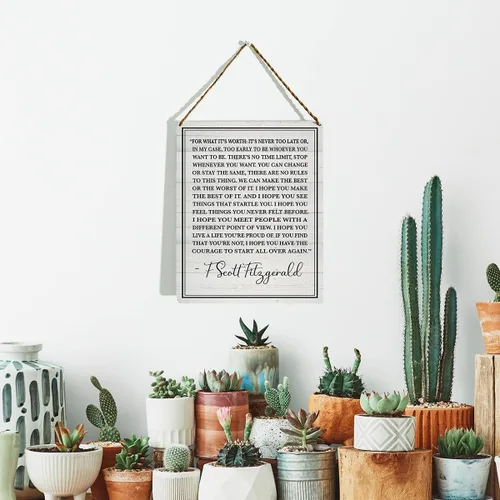 Miniatura 4 de Placa de letrero de madera con cita F Scott Fitzgerald, citas de F Scott Fitzgerald, cita inspiradora de F Scott Fitzgerald, impresiones de madera