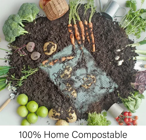 Miniatura 3 de Home Bolsas compostables para excrementos de perro, bolsas de basura de perros a base de plantas, extragruesas y a prueba de fugas, bolsas planas