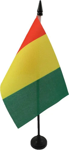 Miniatura 275 de AZ FLAG Sierra Leone Bandera de mesa 5'' x 8'' - Bandera de escritorio de Sierra Leona 21 x 14 cm - Bastón y base de plástico negro