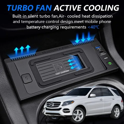 Miniatura 6 de Cargador de coche inalámbrico para Mercedes-Benz GLE/GLE Coupé/GLS/GL/ML W166 X166 C292 GLE350 GLS400 ML450 GL550 AMG 2012-2019 accesorio, cargador