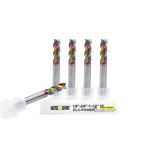 Miniatura 30 de Fresas WEXWE Tools Serie DLC de carburo con extremo cuadrado, revestimiento tipo diamante, fresa para aluminio, cobre, aleaciones de magnesio