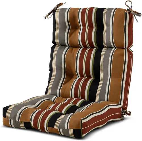 Miniatura 43 de Cojines para silla de respaldo alto para exteriores, diseño de asiento y respaldo con bisagras de una pieza, reversibles con 4 lazos, tela