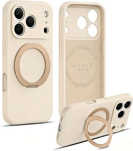 Miniatura 30 de Funda de silicona con soporte para iPhone 17 Pro [compatible con MagSafe] [Protección completa de la cámara] (6.3 pulgadas 2025), fundas de teléfono