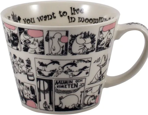 山加商店 Yamaka Shoten MOOMIN MM321-36 Nueva Taza de Sopa de Porcelana Bon (Taza de Sopa), Negro y Blanco, Aprox. φ4.1 x 3.3 pulgadas (105 x 85 mm)