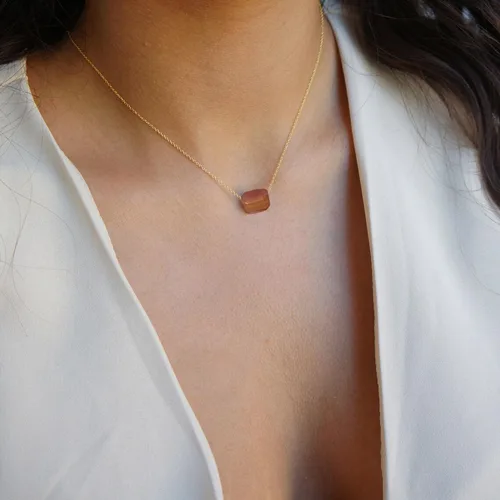 Miniatura 3 de Collar de cristal curativo de cornalina natural, collar de ansiedad terrosa y curación