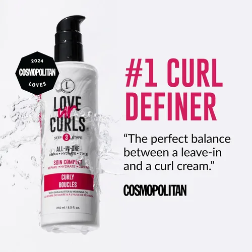 Miniatura 9 de Love Ur Curls - Set de Champú y Acondicionador con Crema Estilizadora Todo en Uno para Rizos, Sistema de 3 Pasos para Reparar e Hidratar