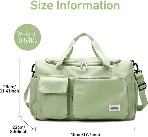 Miniatura 2 de Suruid Bolsa de gimnasio deportiva con compartimento para zapatos, bolsa de viaje con bolsillo separado seco y húmedo para hombres y mujeres, bolsa