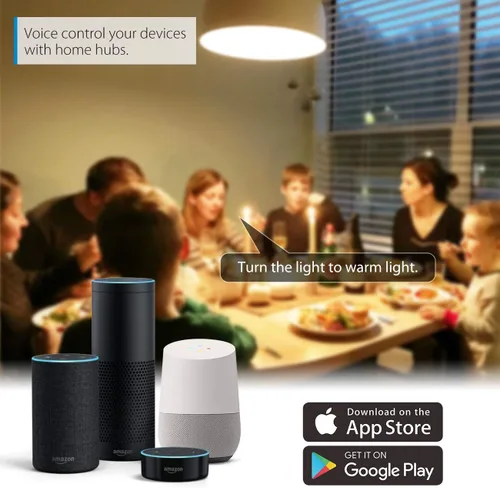 Miniatura 5 de LVWIT Bombillas inteligentes Alexa, BR30 equivalente a 60 W, LED inteligente E26, funciona con Google Assistant, aplicación Smart Life, aplicación
