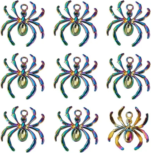 Miniatura 20 de Cheriswelry Colgantes de aleación con tema de Halloween para hacer collares, pulseras y aretes de bricolaje, Metal, No es una piedra preciosa