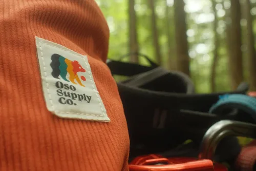 Miniatura 3 de Oso Supply Co - Bolsa de tiza vintage de pana para escalada en roca, cubo de tiza para bouldering con cinturón y bolsillo con cremallera - Equipo