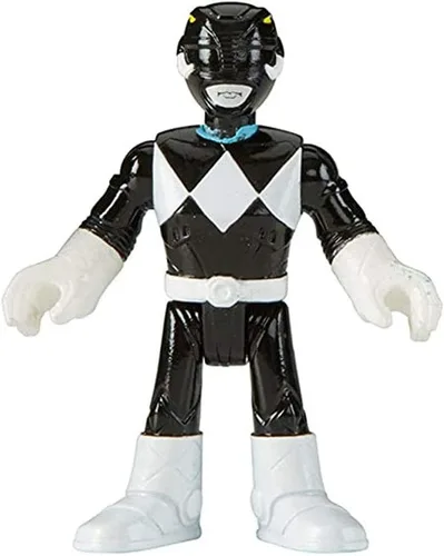 Imaginext Figura de repuesto Power Rangers Playset CHH57 - Ranger negro y Ranger azul ~ Reemplazo Black Ranger Zachary Taylor, negro, blanco