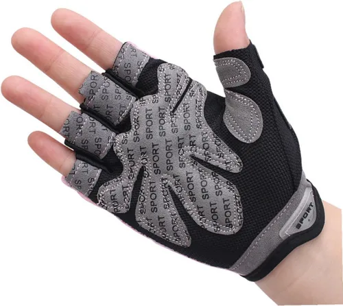 Miniatura 5 de Women Sports Half Finger Training Gloves with Anti-Slip Silicone Palm Breathable Sweat-Absorbing Fitness Gloves for Weightlifting and Dumbbell