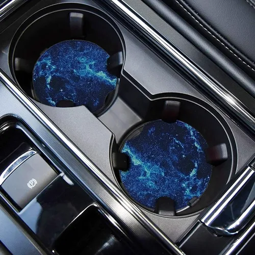 Miniatura 27 de WOCOCN Posavasos para automóvil, portavasos para automóvil, 2.75 pulgadas, antideslizantes y absorbentes, bonitos accesorios interiores para Negro