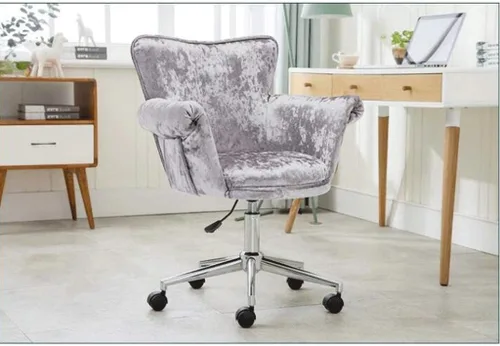Miniatura 7 de YYDS Silla de estudio para juegos con reposabrazos fijos, silla de computadora para dormitorio y sala de estar, silla giratoria para oficina y Azul