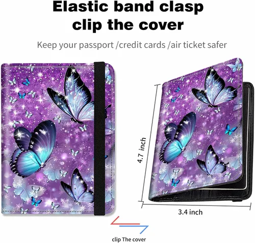 Miniatura 3 de RYUITHDJP Funda para tarjetas de crédito con RFID Block-1-A, Púrpura, Casual