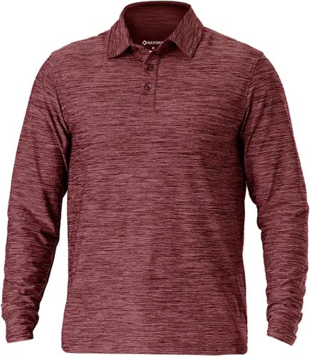 Miniatura 36 de NAVISKIN Camisas polo para hombre, de secado rápido, UPF 50, manga larga y corta, que absorben la humedad