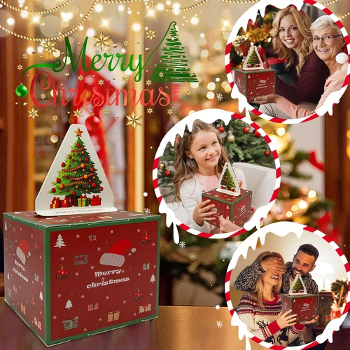 Miniatura 7 de Caja de dinero para regalo en efectivo con mecanismo de tirar, caja de regalo de dinero de Feliz Navidad, caja de regalo sorpresa con mecanismo