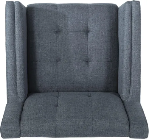 Miniatura 8 de Christopher Knight Home Evelyn Mid Century - Sillón de tela moderna, color gris oscuro, nogal
