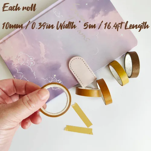 Miniatura 4 de Washi - Juego de 5 rollos de cinta adhesiva decorativa para manualidades, álbumes de recortes, manualidades, cintas de envoltura de regalos (otoño)
