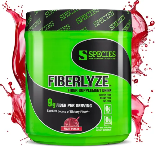 Species Nutrition Suplemento de fibra Fiberlyze, polvo de fibra soluble e insoluble a base de psyllium para colon saludable, funciones digestivas