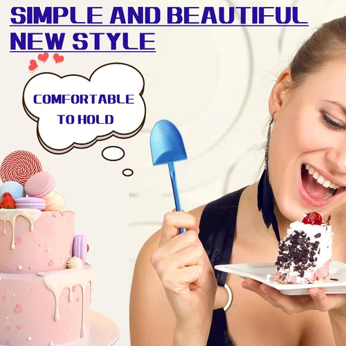 Miniatura 5 de OaaXbbECco Cucharas de postre plásticas desechables lindas de la forma de la pala de la novedad