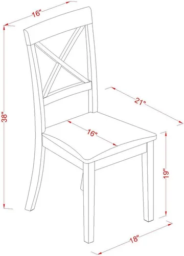 Miniatura 5 de East West Furniture LYBO5-CAP-C - Juego de mesa de comedor de 5 piezas, incluye una mesa de cocina rectangular con hojas de mariposa y 4 sillas