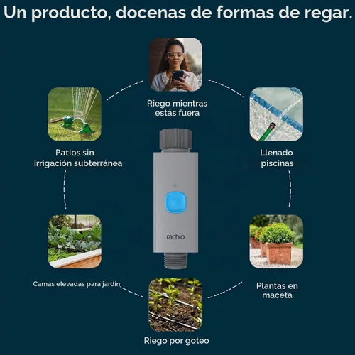 Miniatura 5 de Rachio Temporizador inteligente de manguera (solo 1 válvula) – Temporizador de grifo para exteriores controlado por aplicación, instalación rápida