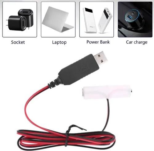 Miniatura 3 de LR6 AA Eliminador de batería USB Cable de fuente de alimentación reemplazar 1-4pcs 1.5V AA Batería (2AA)