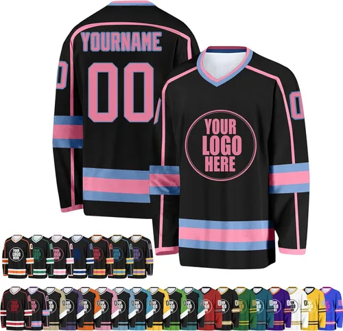 Miniatura 33 de Camiseta de hockey personalizada para hombres/mujeres/jóvenes/niños, nombre personalizado/número/logotipo de gran tamaño camiseta de entrenamiento