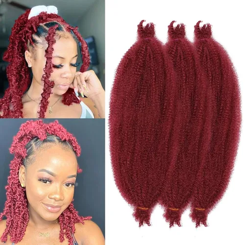 Miniatura 13 de ZRQ Cabello afro trenzado negro elástico para Butterfly Locs de 12 pulgadas, cabello trenzado de ganchillo Marley Twist preseparado, 3 paquetes
