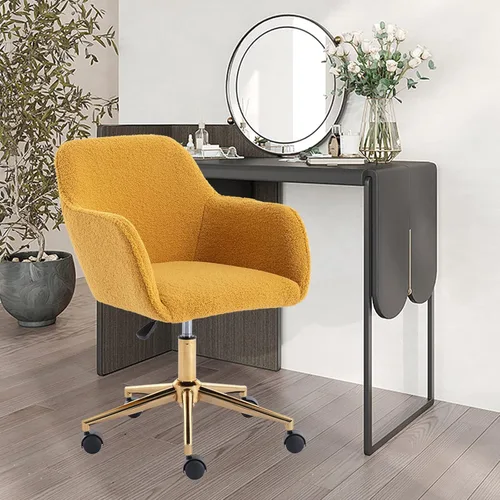 Silla moderna de peluche para oficina en casa, silla giratoria ajustable para sala de estar, bonito escritorio para adolescentes, decoración de