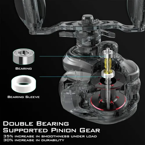Miniatura 3 de Carretes de pesca Baitcasting KastKing Royale Legend II, nuevo diseño compacto de carrete baitcaster de pesca, arrastre de fibra de carbono de 17.64