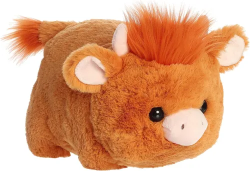 Aurora Adorable animal de peluche Spudsters Hamish Highland Cow – Forma redonda que hace que los abrazos reconfortantes – Perfecto para niños de